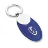 Eco-leather and chrome-plated metal keychain